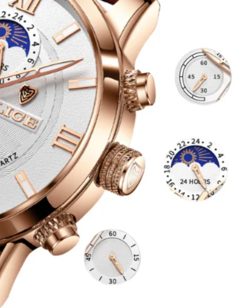 Montre Classique Lugano (Résistante à l'eau)