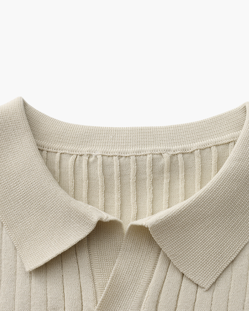 Polo premium en maille côtelée