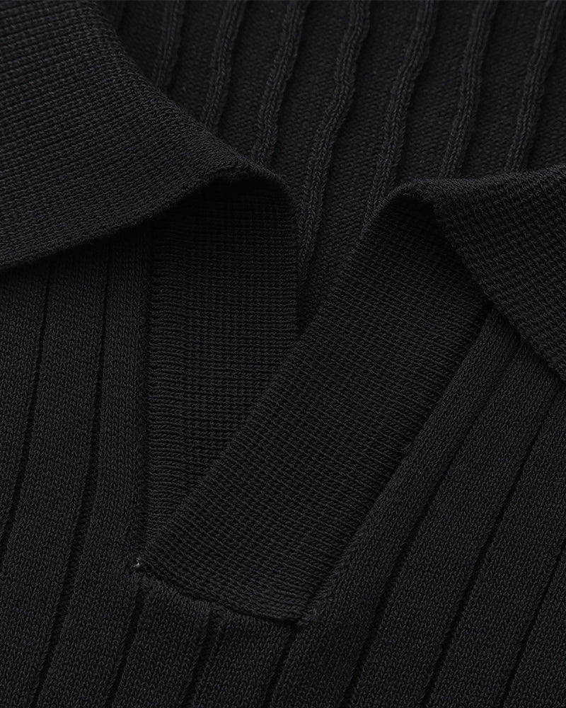 Polo premium en maille côtelée