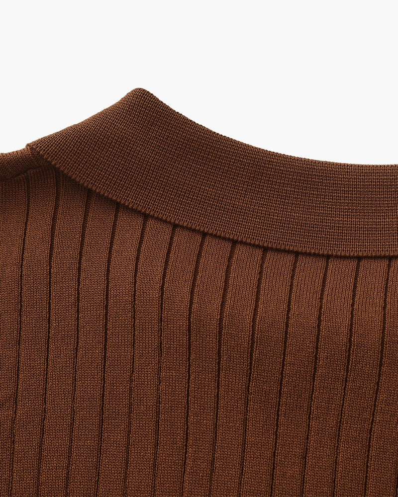 Polo premium en maille côtelée