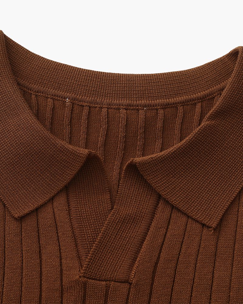 Polo premium en maille côtelée