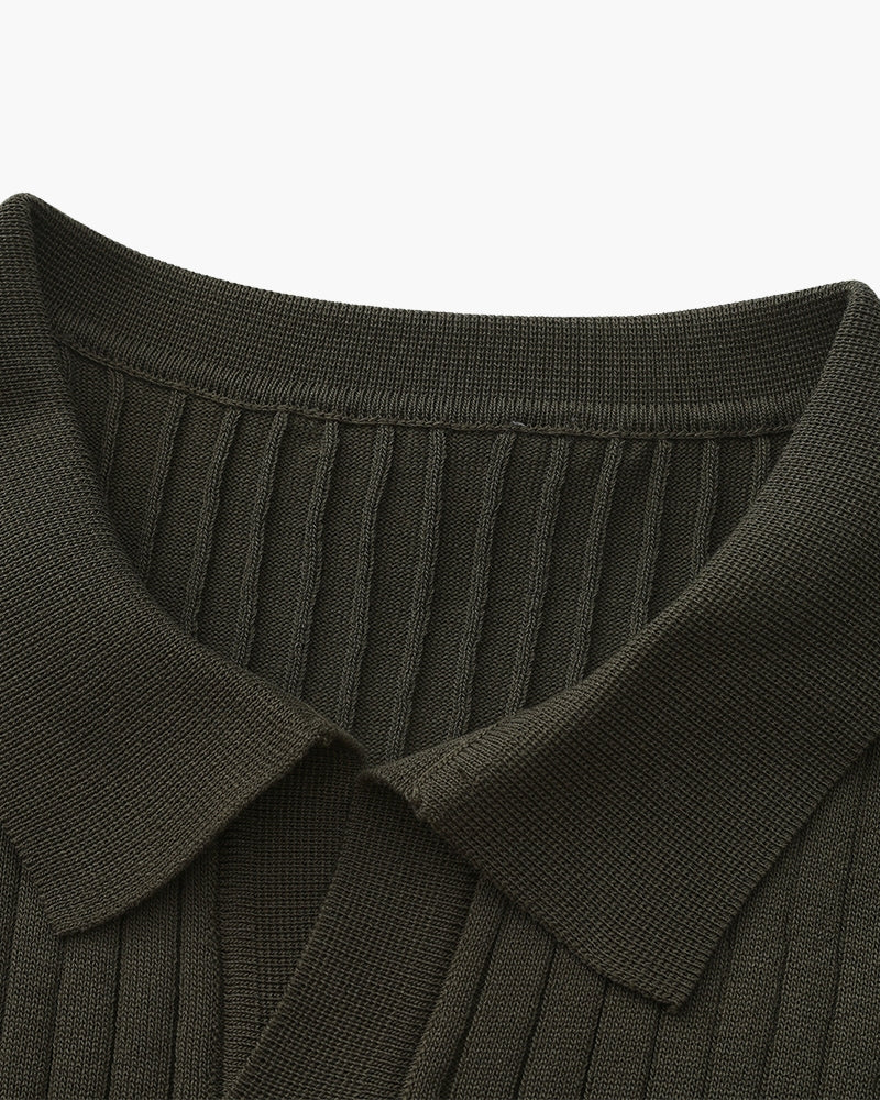 Polo premium en maille côtelée