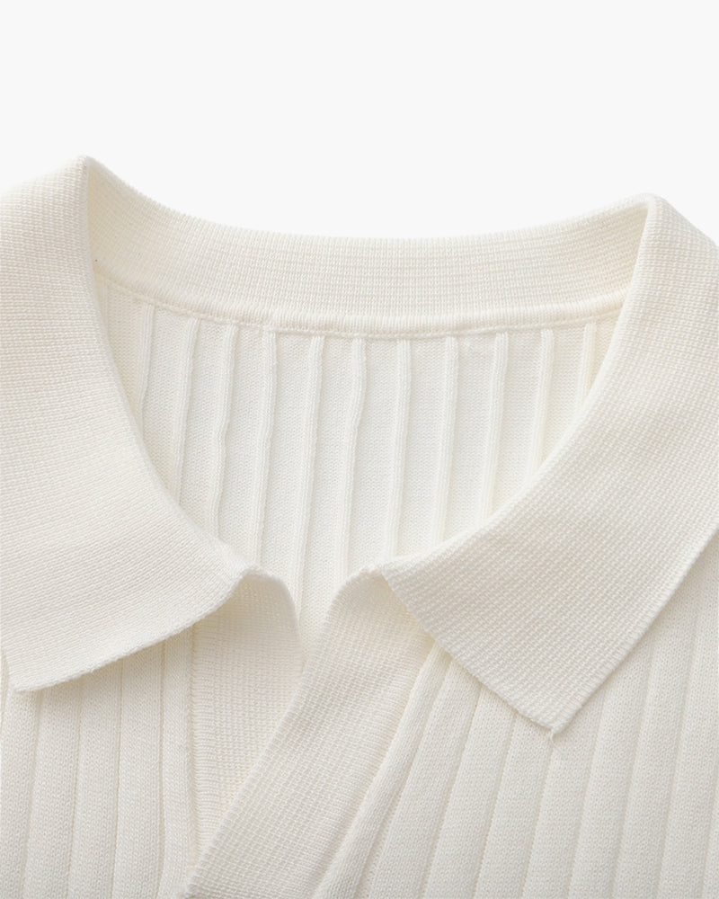 Polo premium en maille côtelée