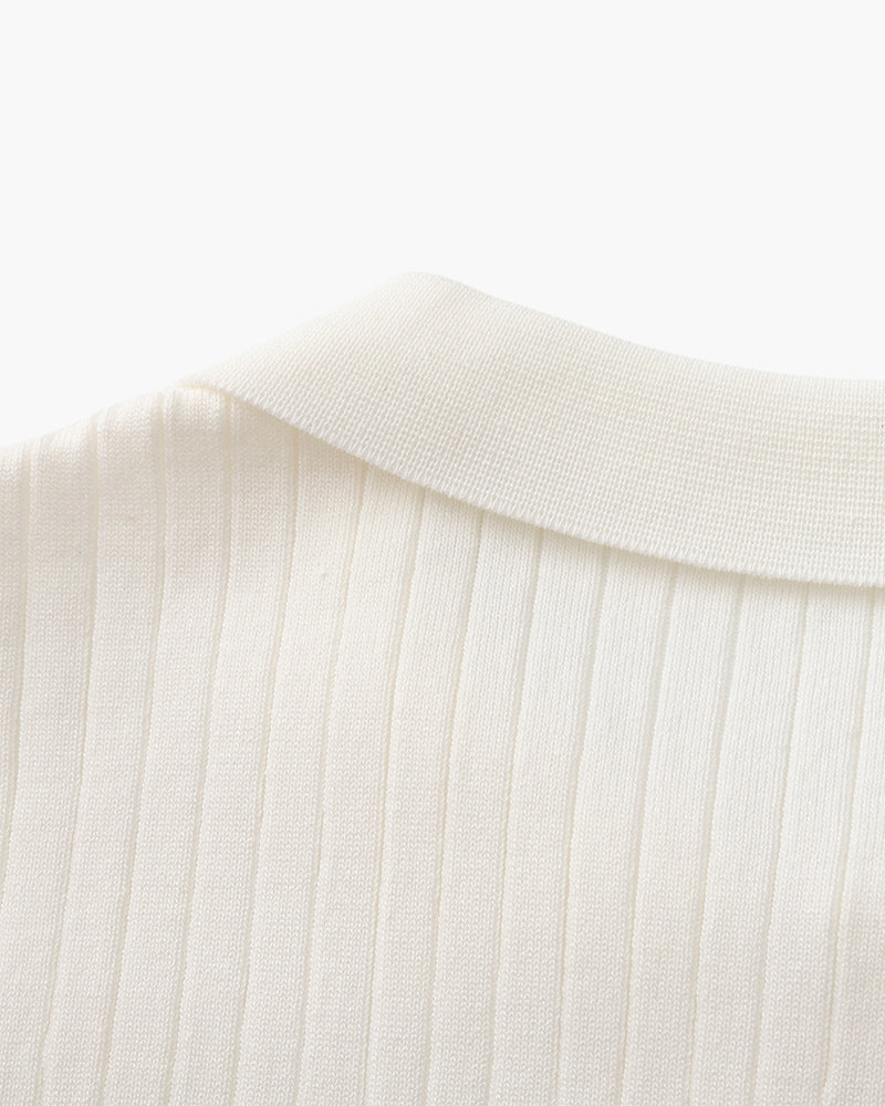 Polo premium en maille côtelée