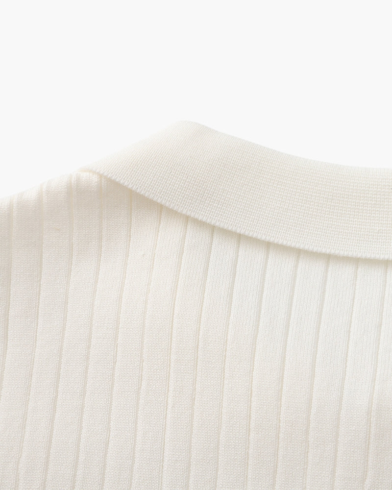 Polo premium en maille côtelée