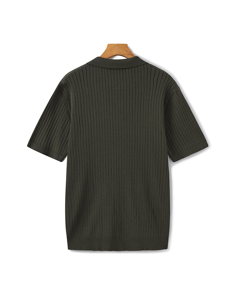 Polo premium en maille côtelée