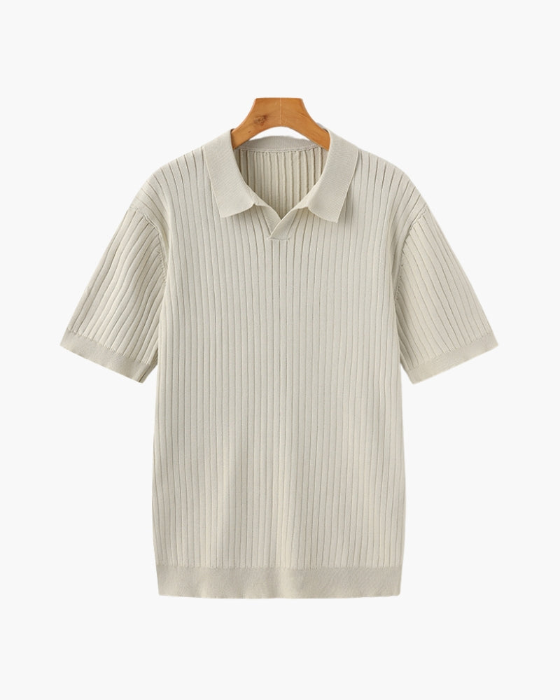 Polo premium en maille côtelée