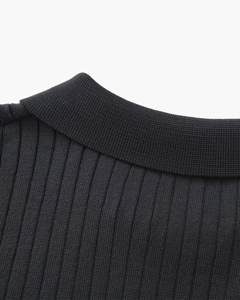 Polo premium en maille côtelée