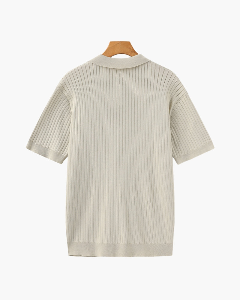Polo premium en maille côtelée