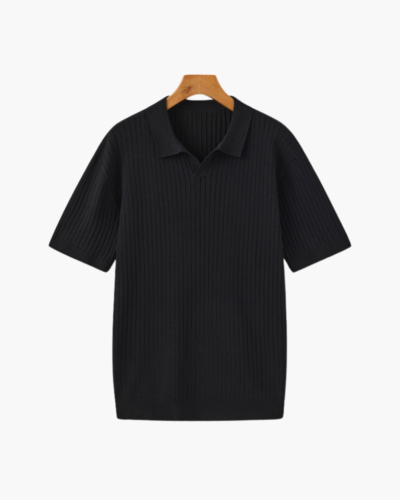 Polo premium en maille côtelée
