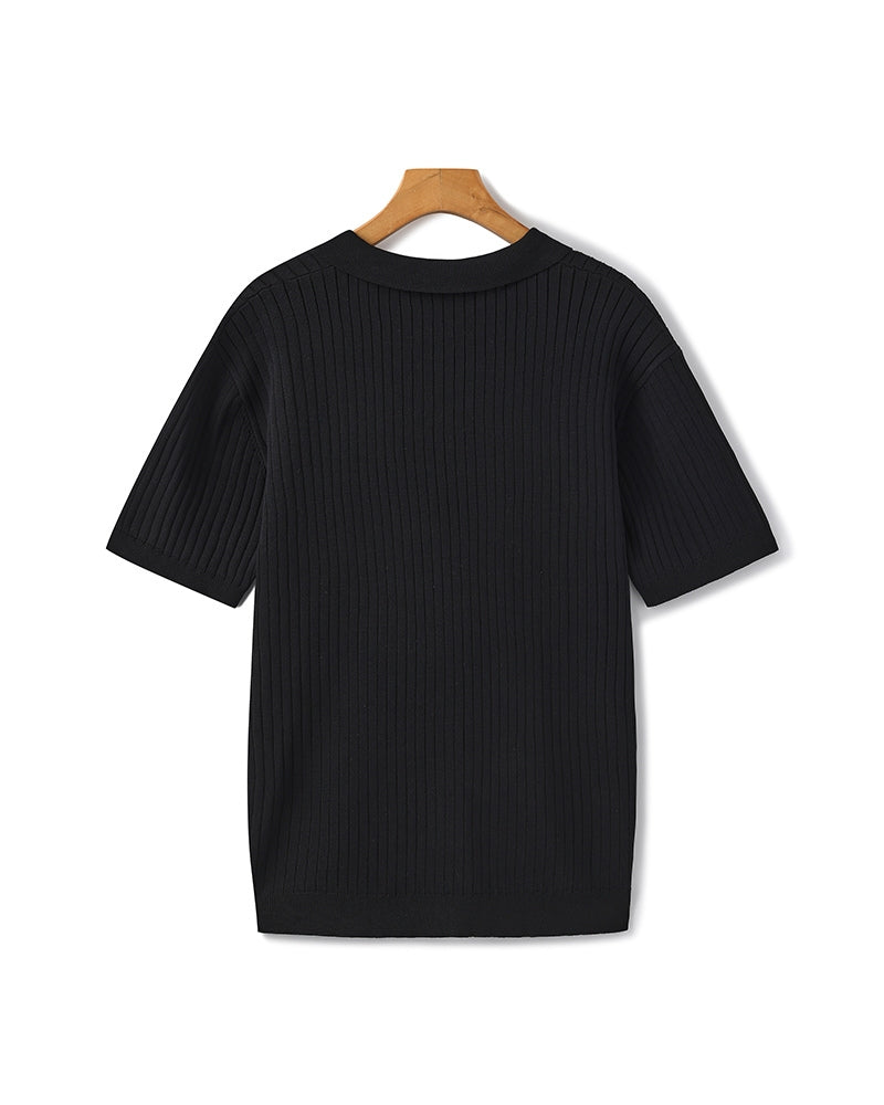 Polo premium en maille côtelée