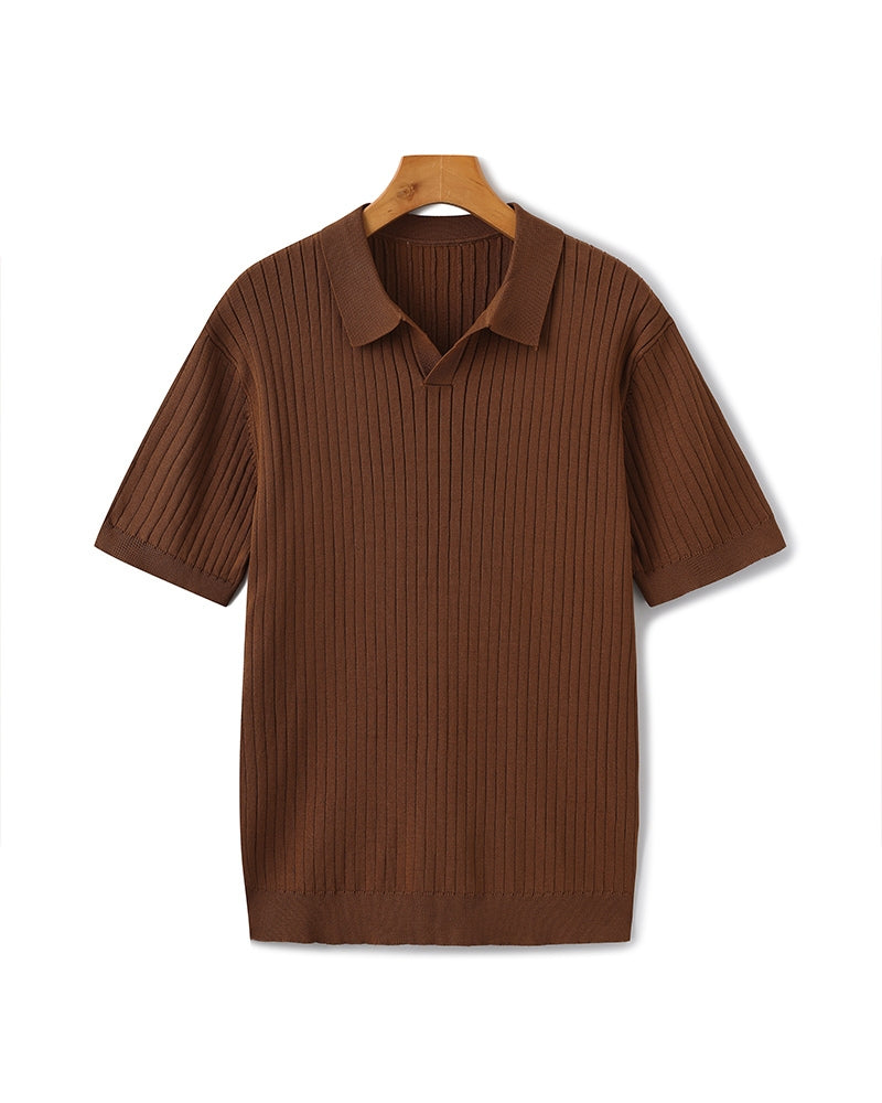 Polo premium en maille côtelée
