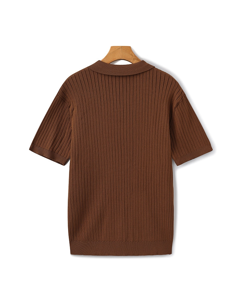 Polo premium en maille côtelée
