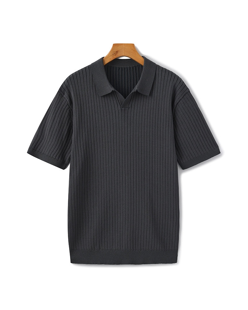 Polo premium en maille côtelée