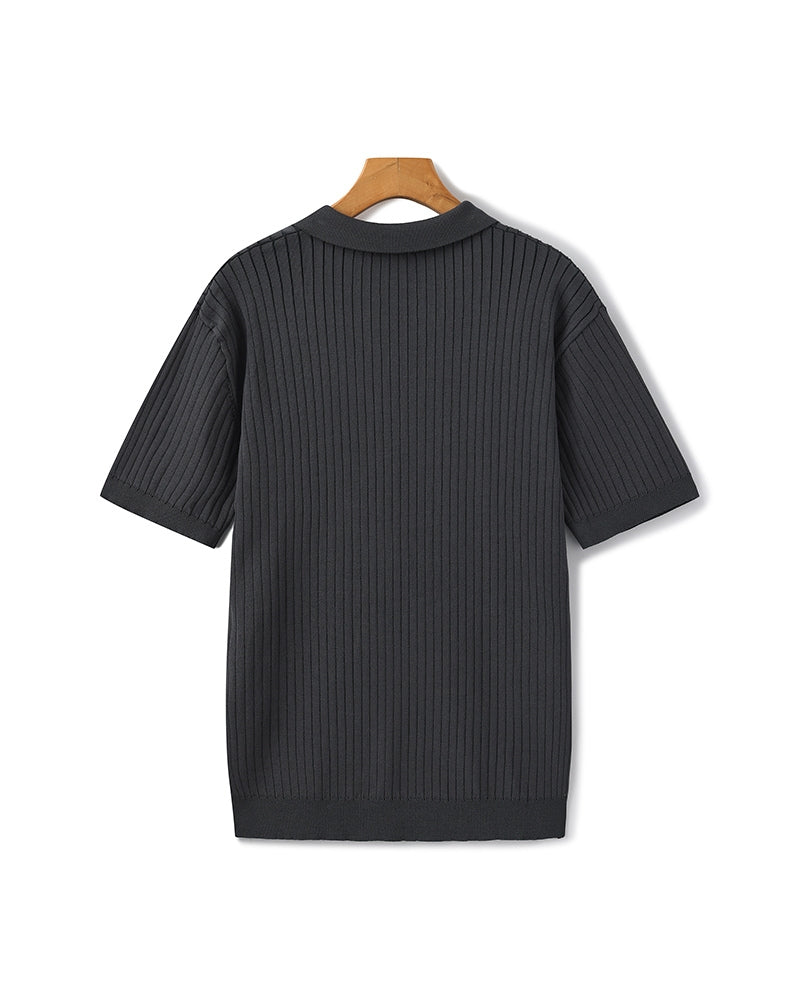 Polo premium en maille côtelée