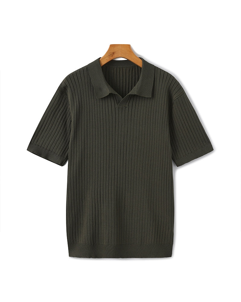 Polo premium en maille côtelée