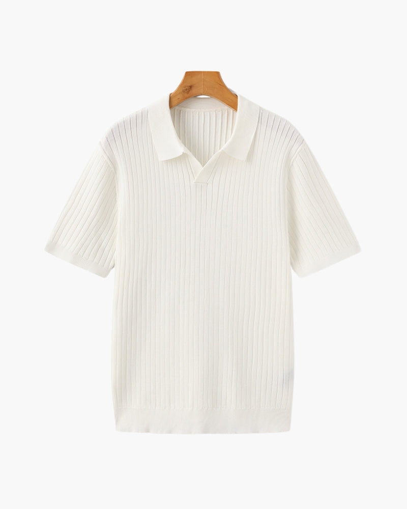 Polo premium en maille côtelée